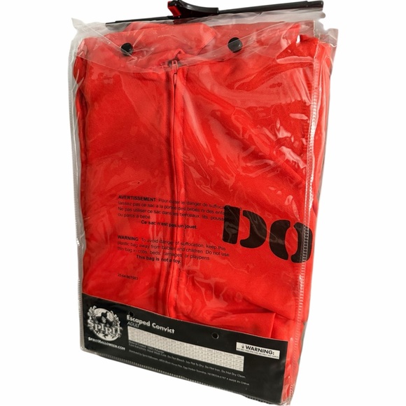 Spirit Halloween ☆ Orange Escaped Convict Prisoner Costume ☆ Adult XS / S - Picture 3 of 4